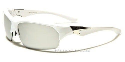 Xloop Sports Semi Rimless Sunglasses Wrap For Men WHITE MIRROR LENSES X-LOOP NEW-XLOOP-SUNGLASSES-MENS-LADIES-WOMENS-DESIGNER-SPORTS-BLACK-LARGE-WRAP-UV400-v0