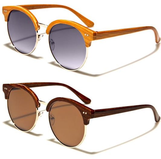 Classic Wood Look Unisex Classic Sunglasses Unbranded P30192-FT-OC