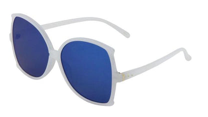 Quirky Oversized Butterfly Shield Sunglasses White Frost Blue Mirror Lens Unbranded P6241-plastic-butterfly-fashion-sunglasses-01