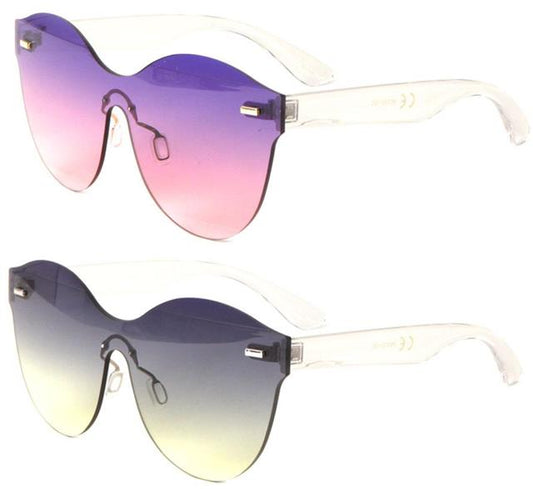 Clubbing Flat Two Tone Lens Cat Eye Sunglasses for Women Unbranded P6333-OC