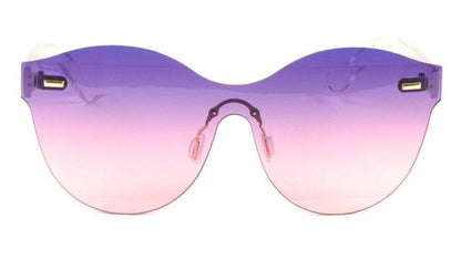 Clubbing Flat Two Tone Lens Cat Eye Sunglasses for Women Unbranded P6333-OCd