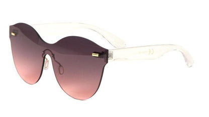 Clubbing Flat Two Tone Lens Cat Eye Sunglasses for Women Clear/Smoke Pink Gradient Lens Unbranded P6333-OCi
