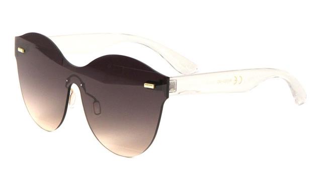 Clubbing Flat Two Tone Lens Cat Eye Sunglasses for Women Clear/Smoke Gradient Lens Unbranded P6333-OCj