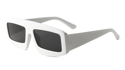 Futuristic Flat Lens Geometric Sunglasses for women White Smoke Lens Unbranded P6397-plastic-rectangular-sunglasses-02