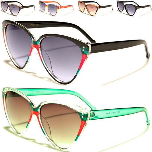 Designer Luxury Retro colour Block Women's Cat Eye Sunglasses Unbranded P6451