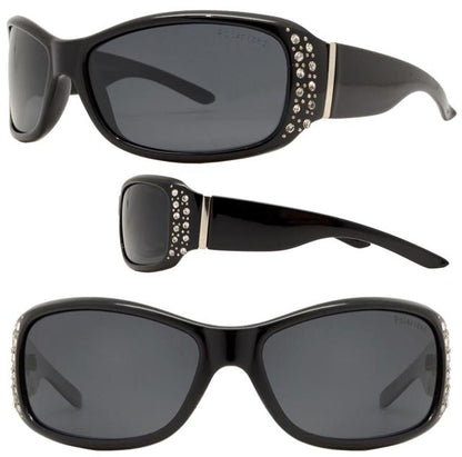 Womens Small Rhinestone Polarised Wrap Around Sunglasses Unbranded PL-7808-BX1