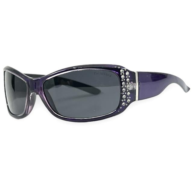 Womens Small Rhinestone Polarised Wrap Around Sunglasses Unbranded PL-7808-BXi