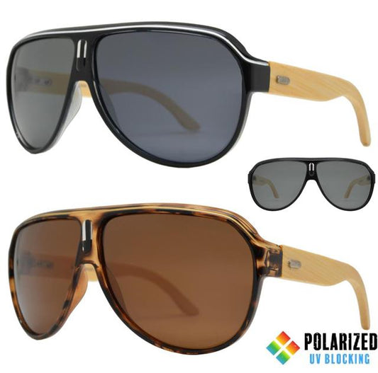 Designer Polarized Oversized Wooden Bamboo Pilot Sunglasses Men's Women's Unbranded PL2020