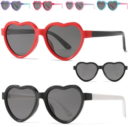 Heart Polarized Childrens sunglasses designer kids Shades UV400 for Girls Rubber unbranded PL3014