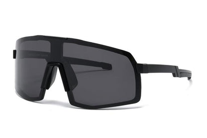 Mens Polarized Sports Shield Sunglasses Oversize Large One Piece Polarised Lens Matt Black Smoke Lens Unbranded PL5209a2