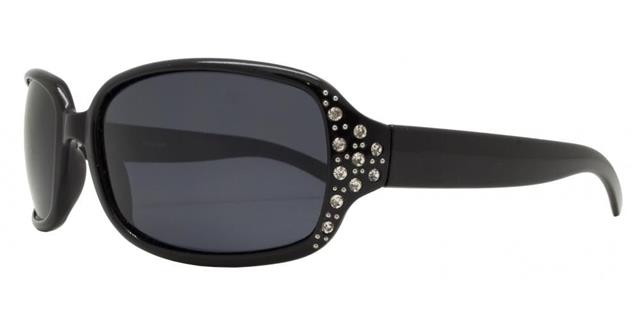 Womens Black Rhinestone Polarised Wrap Around Sunglasses Unbranded PL7224-2