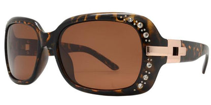 Womens Rhinestone Polarised Sunglasses Small Wrap Around Black Shades for Ladies Unbranded PL_7585_BX_-_4