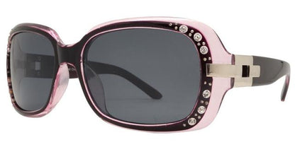 Womens Rhinestone Polarised Sunglasses Small Wrap Around Black Shades for Ladies Unbranded PL_7585_BX_-_8