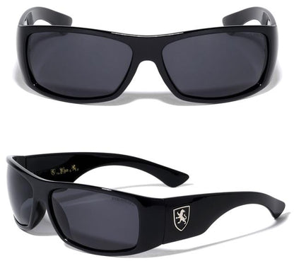 Mens Khan Polarized Black wrap Sunglasses Driving Shades UV400 Khan POL-P8687-KN-plastic-polarized-khan-sports-sunglasses-0