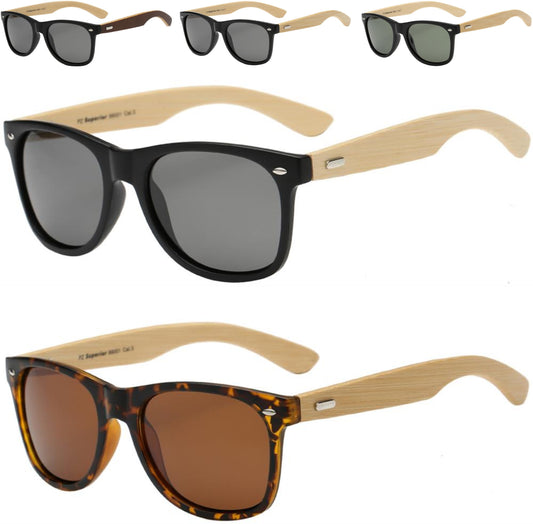 Men's Women's Polarized Wooden Bamboo Temple Driving Sunglasses Superior PZ-SUP89001