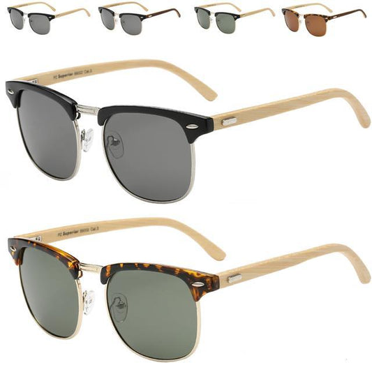 Men's Women's Polarized sunglasses Wooden Bamboo Half frame Superior PZ-SUP89002_37248282-49be-4056-8813-23eecb998c11