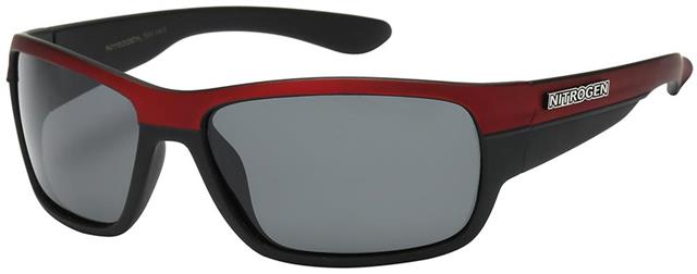 Polarized Big Wrap Around Nitrogen Driving Sunglasses Black Red Smoke Lens Nitrogen PZNT7055b