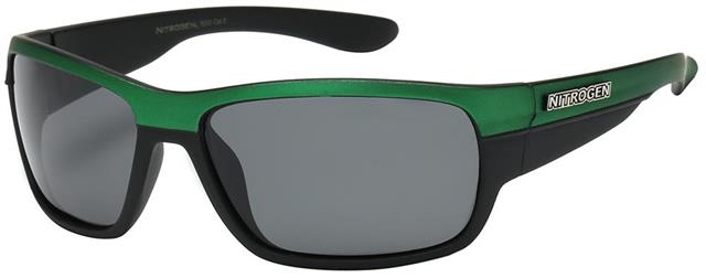 Polarized Big Wrap Around Nitrogen Driving Sunglasses Nitrogen PZNT7055e Black Green Smoke Lens