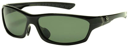 Polarized Big Wrap Around Nitrogen Golf Sunglasses Gloss Black Smoke Green Lens Nitrogen PZNT7060d