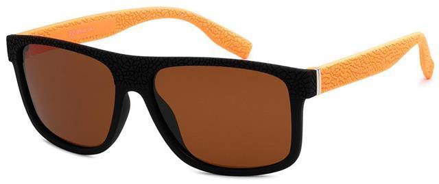 Designer Polarized Classic Sunglasses for men Matt Black Orange Brown Lens Unbranded PZWF404