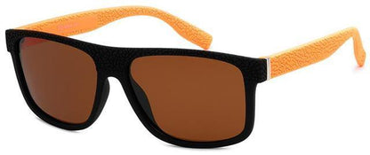 Designer Polarized Classic Sunglasses for men Unbranded PZWF404 Matt Black Orange Brown Lens