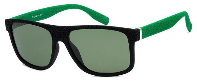 Designer Polarized Classic Sunglasses for men Unbranded PZWF405 Matt Black Green Smoke Green Lens