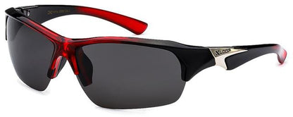 Men's Polarised Sports Fishing Wrap Around Sunglasses Great for Driving and Fishing Black Red Smoke Lens x-loop PZX23924