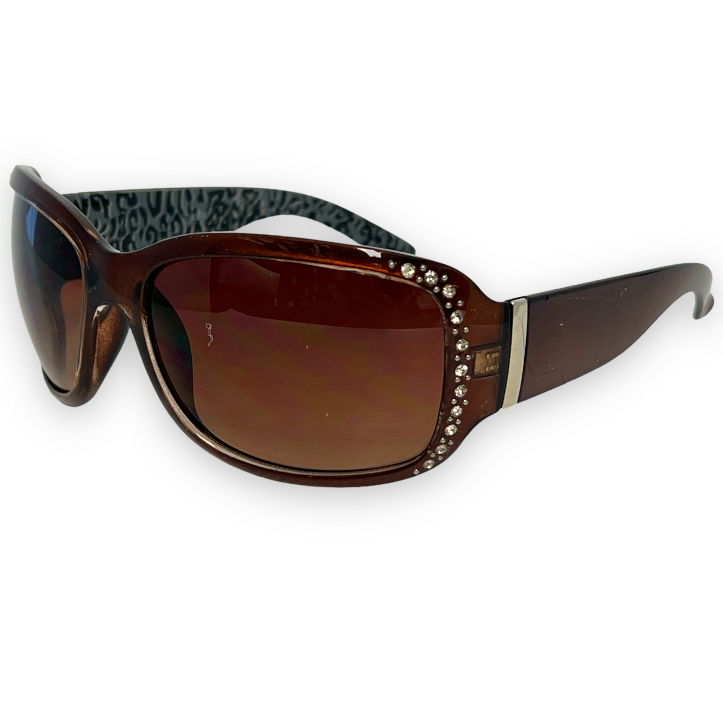 Women's Small Black Rhinestone Wrap Around Sunglasses Unbranded PhotoRoom_20230215_122003