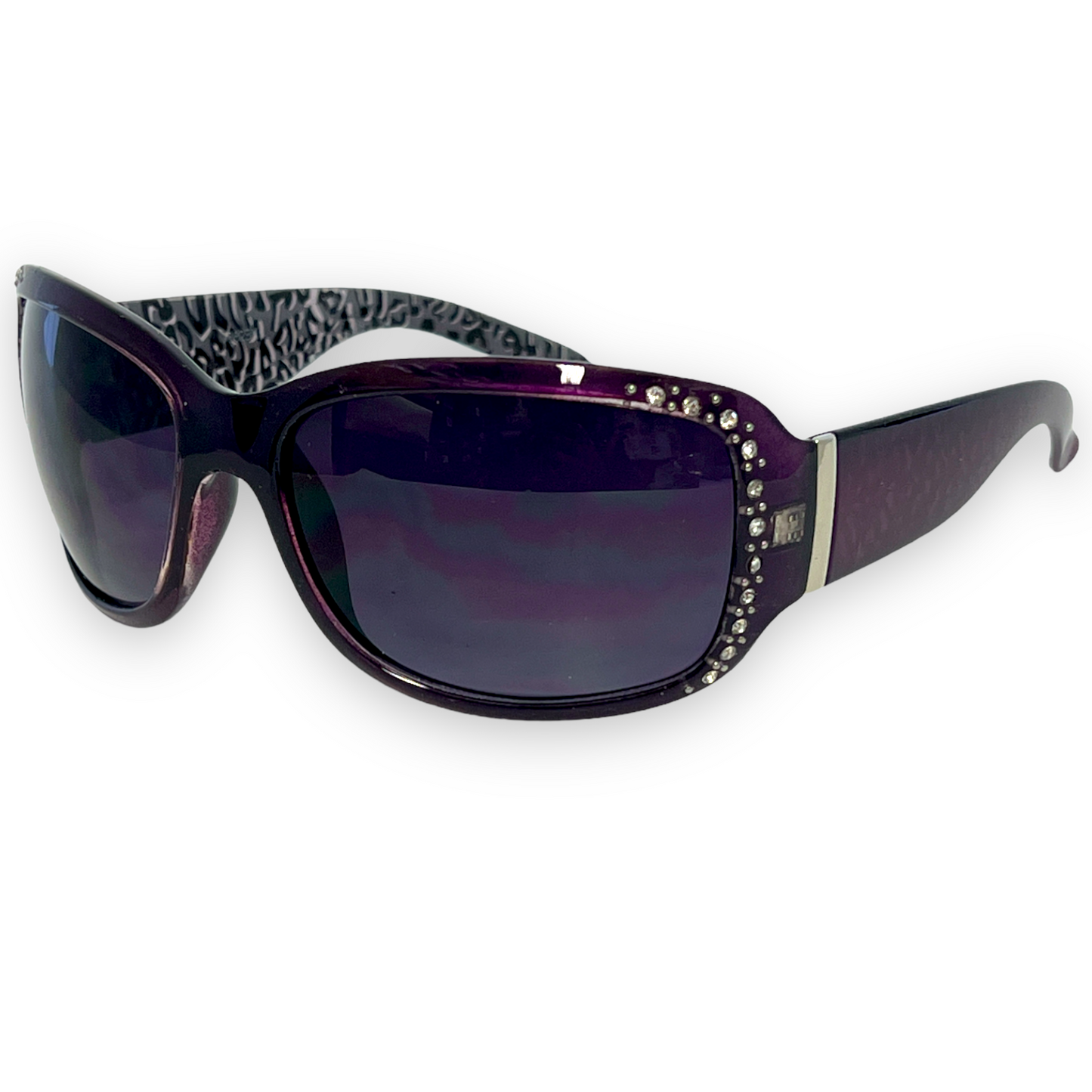 Women's Small Black Rhinestone Wrap Around Sunglasses Unbranded PhotoRoom_20230215_122053