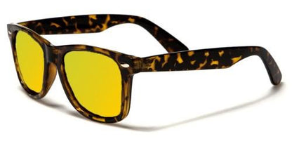 Designer Polarized Unisex Retro Classic Square Sunglasses TORTOISE BROWN YELLOW MIRROR LENS Unbranded WF01PZP