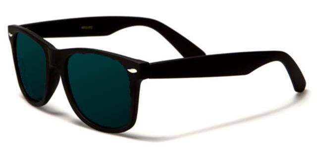 Designer Polarized Unisex Retro Classic Square Sunglasses MATT BLACK SMOKE GREEN LENS Unbranded WF01PZg