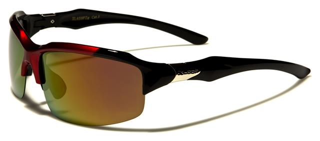 Xloop Polarized Sport Sunglasses Semi Rimless Fishing RED & BLACK ORANGE MIRROR x-loop XL459PZg