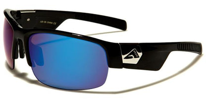 Arctic Blue Mirror Sports Sunglasses For Men Black Blue Mirror Lens Arctic Blue ab-26a