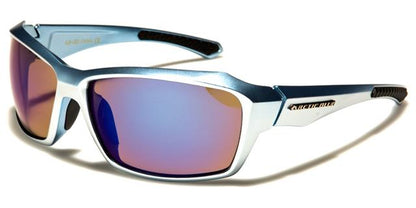 Arctic Blue Anti-Glare Blue Mirrored Sports Running Sunglasses Arctic Blue ab-30c Silver & Metallic Light Blue Mirror Lens