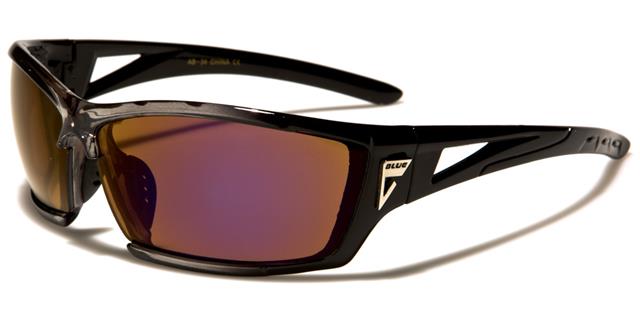 Arctic Blue Extreme Sports Blue Mirrored Sunglasses Black & Clear Mirror Lens Arctic Blue ab-34b