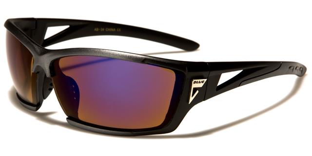 Arctic Blue Extreme Sports Blue Mirrored Sunglasses Black & Dark Grey Mirror Lens Arctic Blue ab-34c