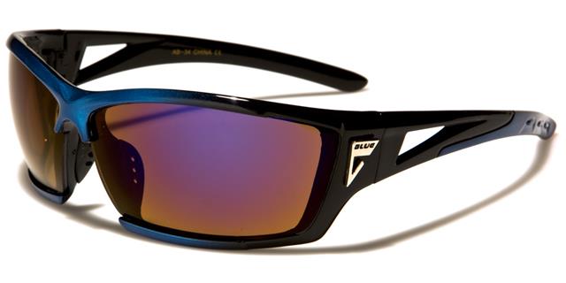 Arctic Blue Extreme Sports Blue Mirrored Sunglasses Black & Blue Mirror Lens Arctic Blue ab-34d