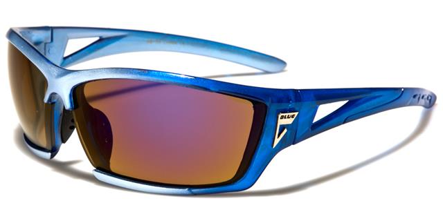 Arctic Blue Extreme Sports Blue Mirrored Sunglasses Silver & Blue Mirror Lens Arctic Blue ab-34f