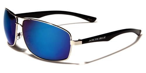 Large Men's Arctic Blue Mirror Pilot Sunglasses BLACK & SILVER BLUE MIRROR Arctic Blue ab12mixd