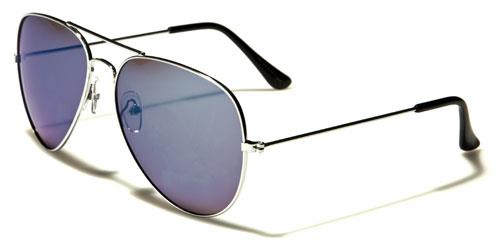 Unisex Mirrored Designer Inspired Vintage Retro Pilot Style Sunglasses Silver/Blue Mirror Air Force af101-slrvd