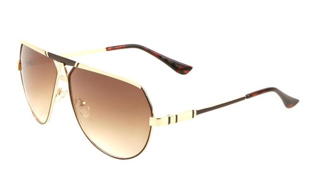 Retro Mens Pilot Sunglasses With Mental Frame Brown Gold Brown Gradient Lens Unbranded av-1667-aviator-fashion-sunglasses-06