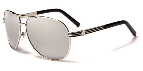 Unisex Pilot Mirrored Sunglasses SILVER BLACK LOGO SILVER MIRROR LENS Air Force av40mixa