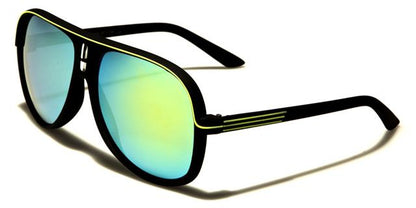 Unisex Mirrored Designer Inspired Pilot Retro Sunglasses Black Yellow Yellow & Green Mirror Lens Unbranded av5265-sft-cmc