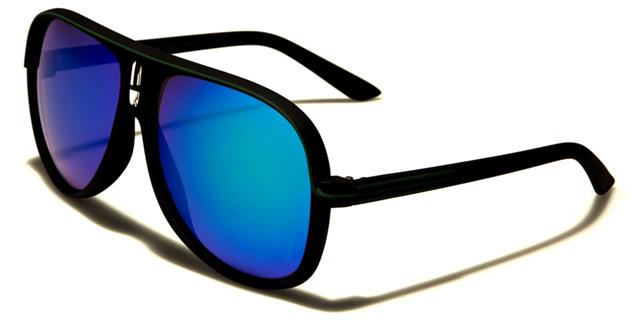 Unisex Mirrored Designer Inspired Pilot Retro Sunglasses Black Green Green & Blue Mirror Lens Unbranded av5265-sft-cmd