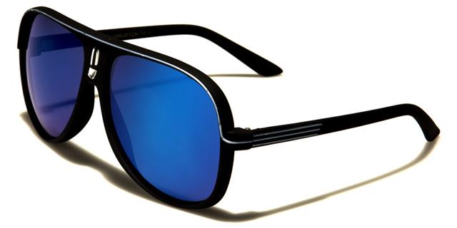 Unisex Mirrored Designer Inspired Pilot Retro Sunglasses Unbranded av5265-sft-cme Black Grey Blue Mirror Lens