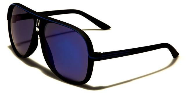 Unisex Mirrored Designer Inspired Pilot Retro Sunglasses Black Blue Blue Mirror Lens Unbranded av5265-sft-cmf