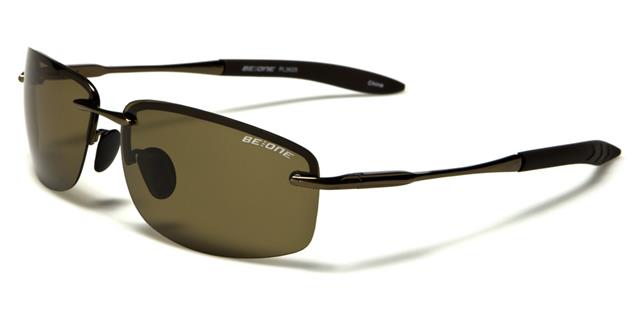 Anti-Glare Polarized Rimless Sports Sunglasses Brown Brown Brown Lens BeOne b1pl-3625e