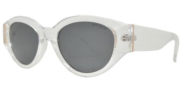 Polarised Women's BEONE Designer Oval Wrap Around Shades Sunglasses UV400 Clear Gold Smoke Lens BeOne b1pl-3946f
