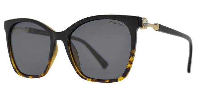 Polarized Cat Eye Diamante Sunglasses for Women Black & Tortoise Brown/Gold/Smoke Lens BeOne b1pl-3950a