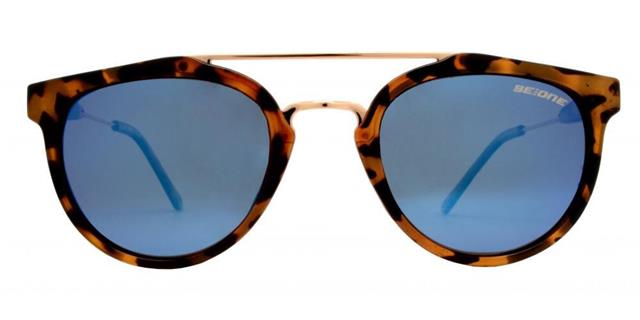 Black Polarized Round Mirror Sunglasses Unisex BeOne b1pl-Ryan-front